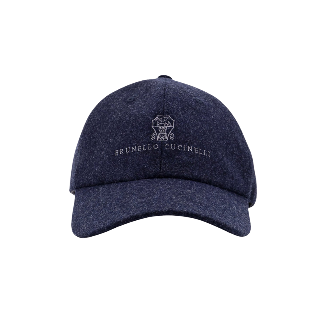M038P9850-CPM26 Brunello Cucinelli Virgin Wool Flannel Baseball Cap with Embroidery Blue