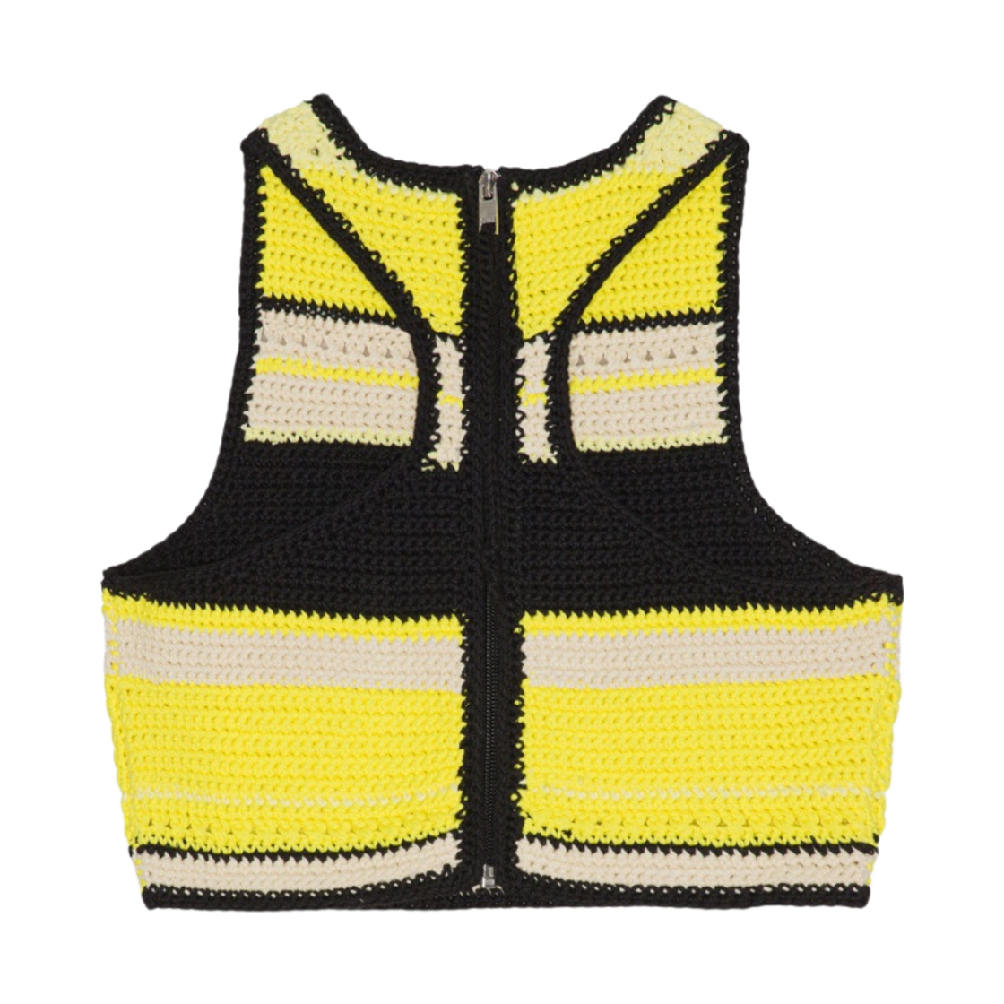 (W) 가니 크로쉐 레이서백 비키니 탑 골든 키위((W) Ganni Crochet Racerback Bikini Top Golden Kiwi) - 2