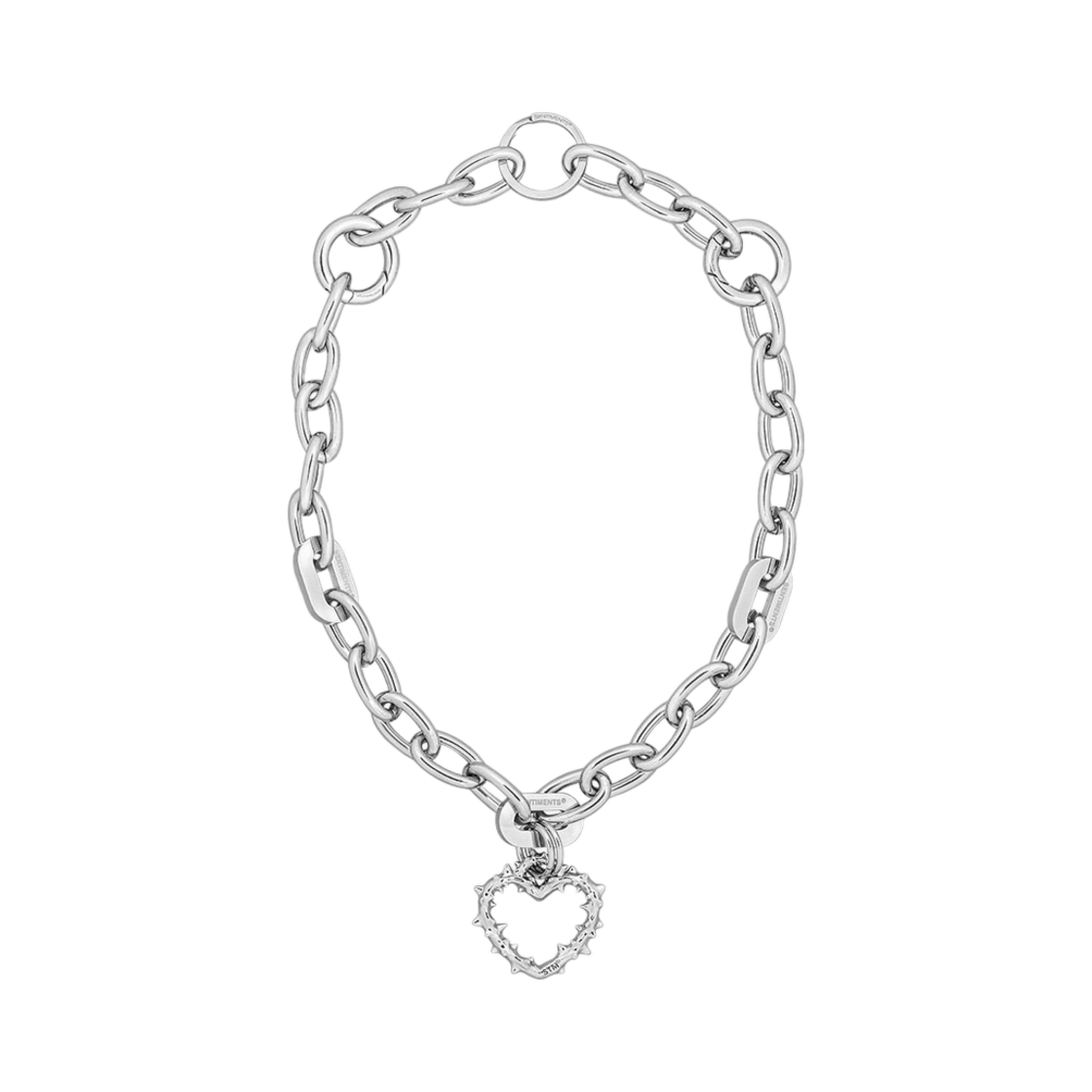 NO608S Sentiments No.608 Spiky Heart Necklace Silver
