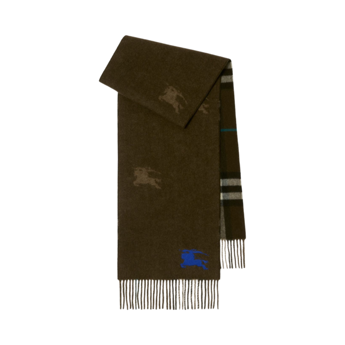 8095225 Burberry Checkerd Reversible Muffler Brown