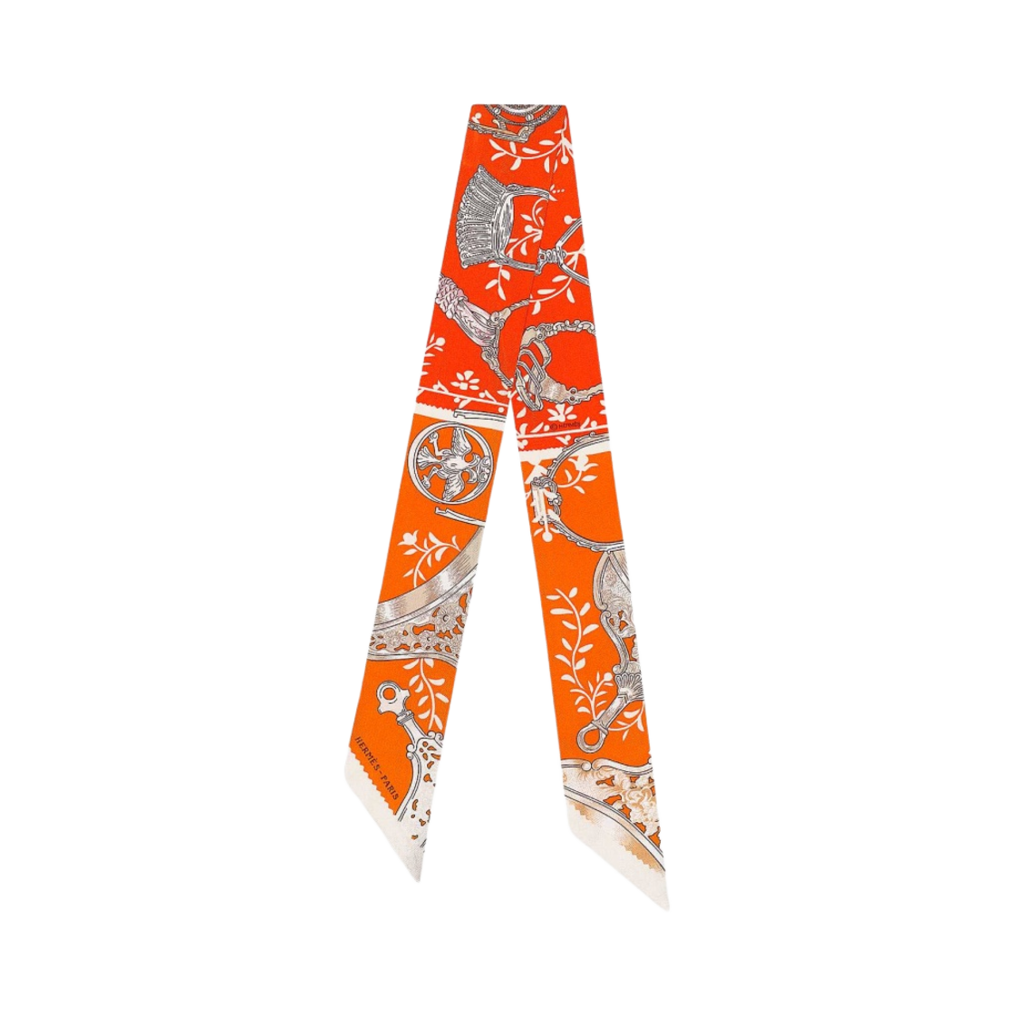 (W) 에르메스 에트리에 리믹스 트윌리 오랑쥬 크렘 베쥬((W) Hermes Etriers Remix Twilly Orange Creme Beige) - 1