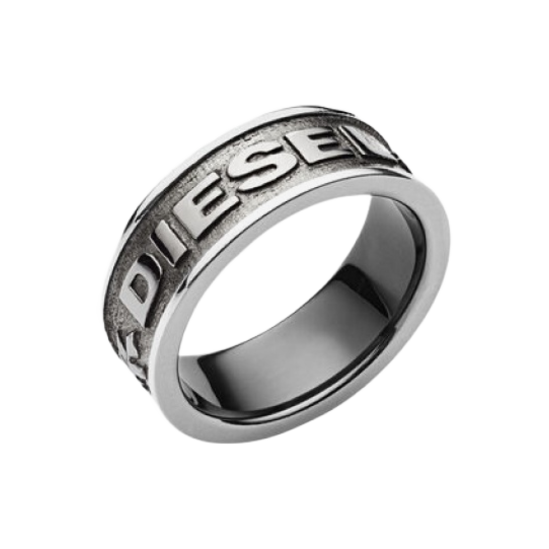 디젤 Dx1108 스테인리스 스틸 밴드 링 실버(Diesel Dx1108 Stainless Steel Band Ring Silver)