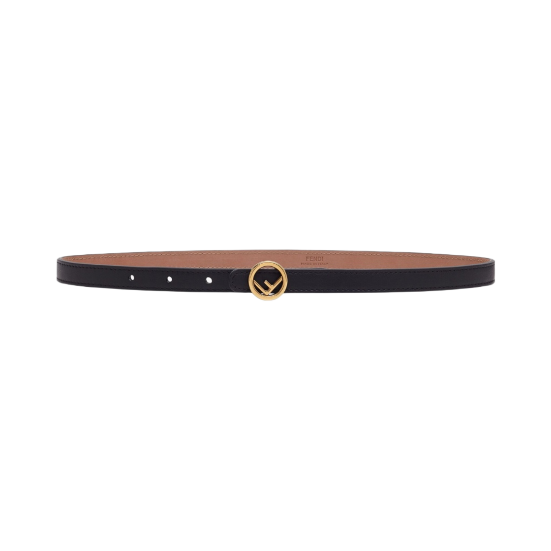 (W) 펜디 F 이즈 펜디 로고 레더 벨트 블랙((W) Fendi F is Fendi Logo Leather Belt Black) - 1