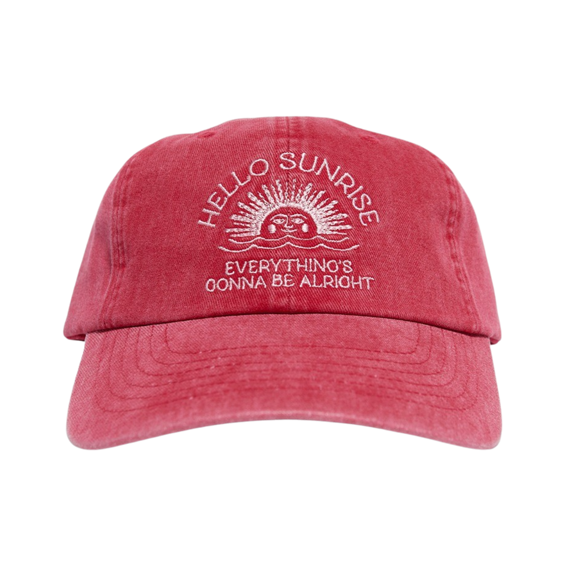 ★Hello Sunrise★ Washed OG Logo Ball Cap_Coral Pink 헬로선라이즈 워시드 빈티지 아치 로고 볼 캡 빈티지 핑크