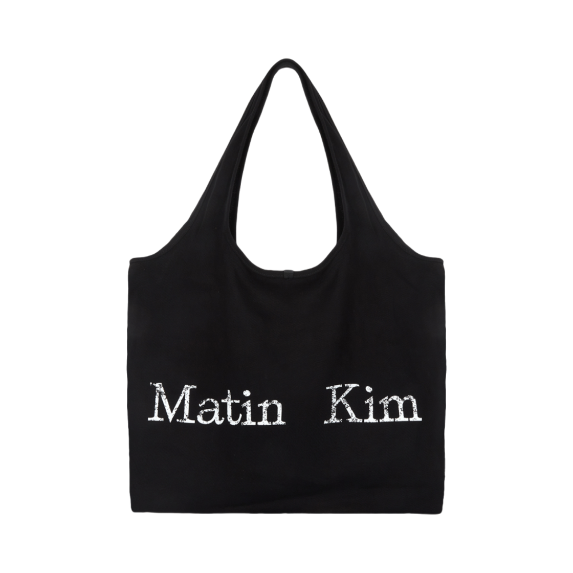 마뗑킴 크랙 로고 에코백 블랙(Matin Kim Cracked Logo Ecobag Black)