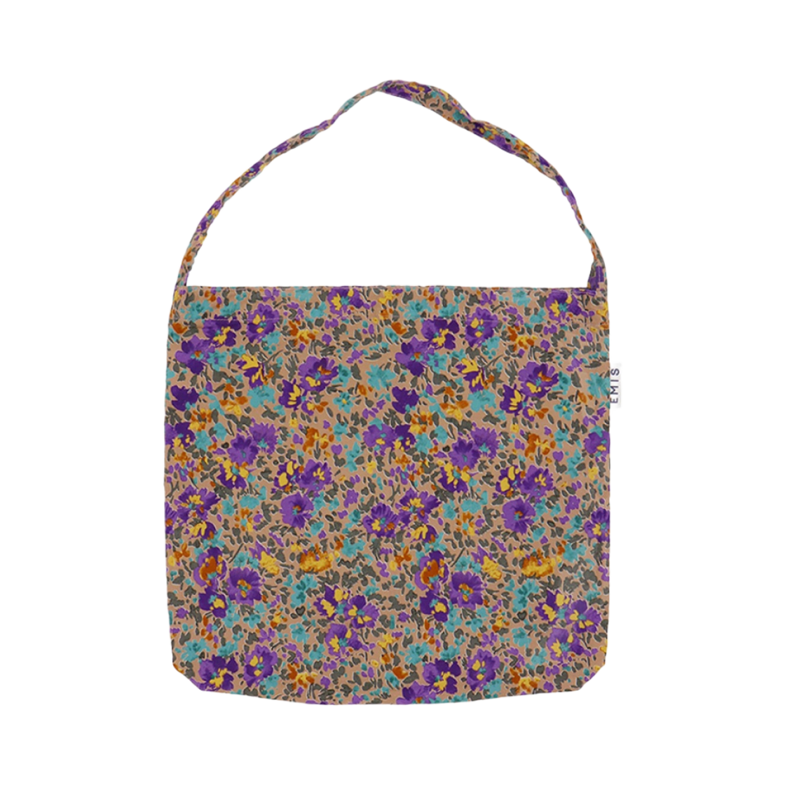 - Emis Painting Flower Eco Bag Sandy Brown