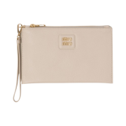Miu Miu Madras Leather Pouch Raw White