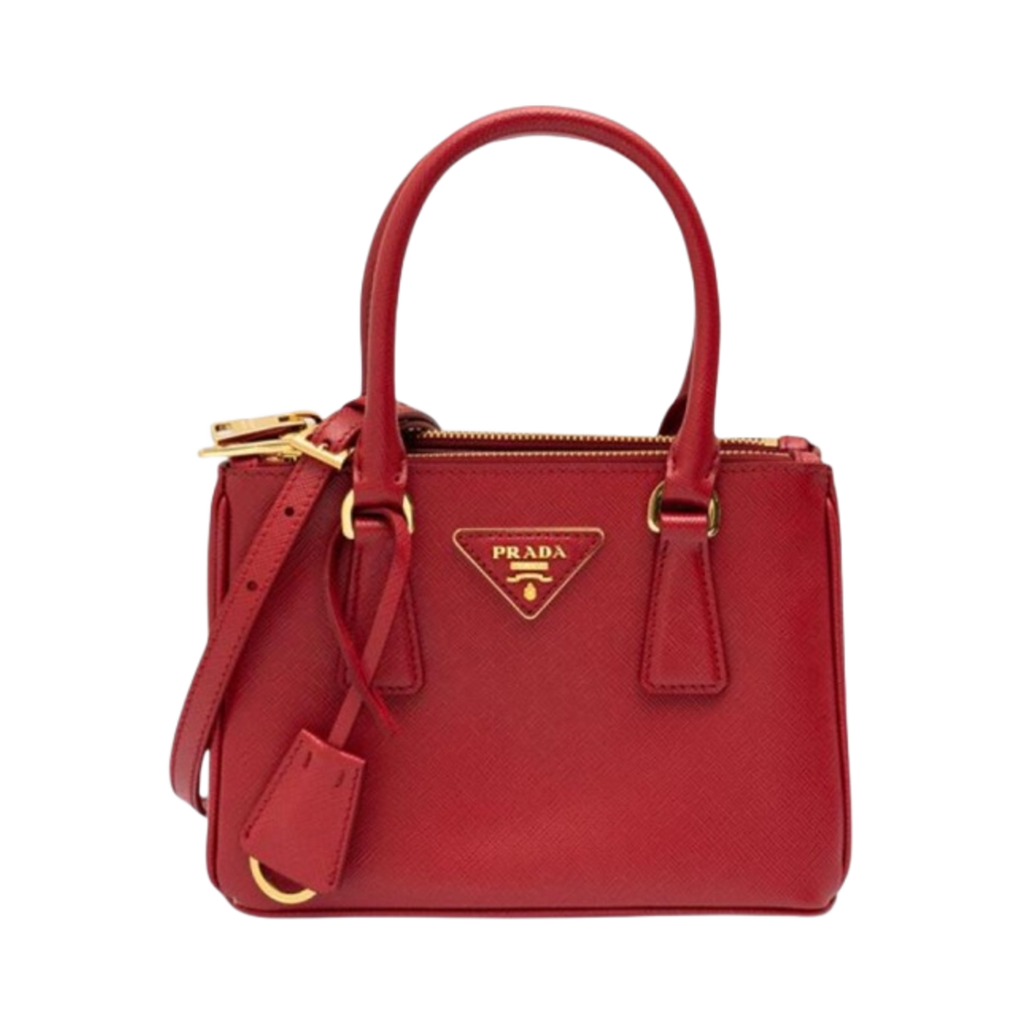 1BA906-NZV-F068Z Prada Galleria Saffiano Leather Micro Bag Fiery Red