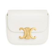 Celine Mini Claude in Shiny Calfskin White