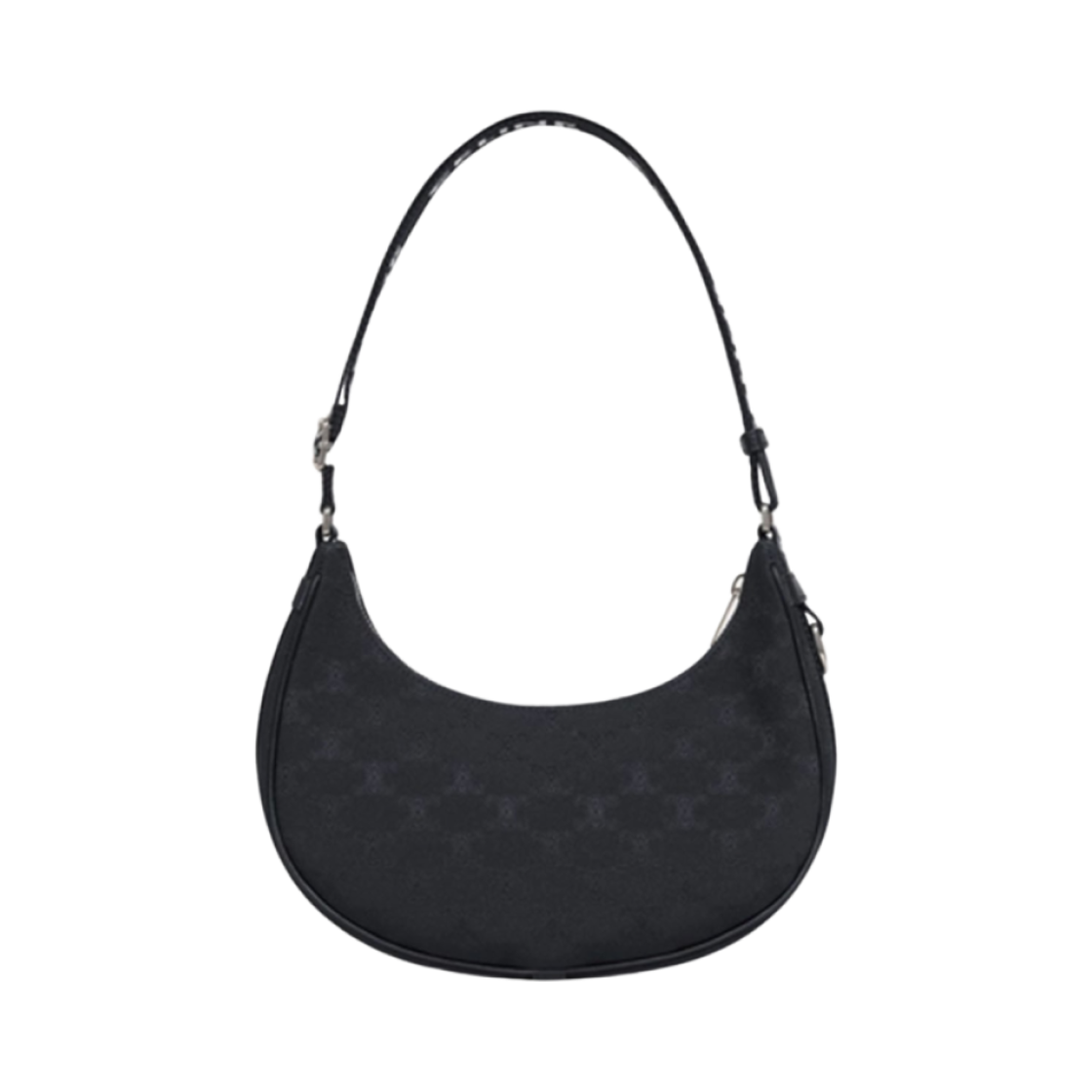 셀린느 트리옹프 자카드 카프스킨 셀린느 스트랩 미디움 아바백 블랙(Celine Medium Ava Bag with Celine Strap in Triomphe Jacquard and Calfskin Black) - 1