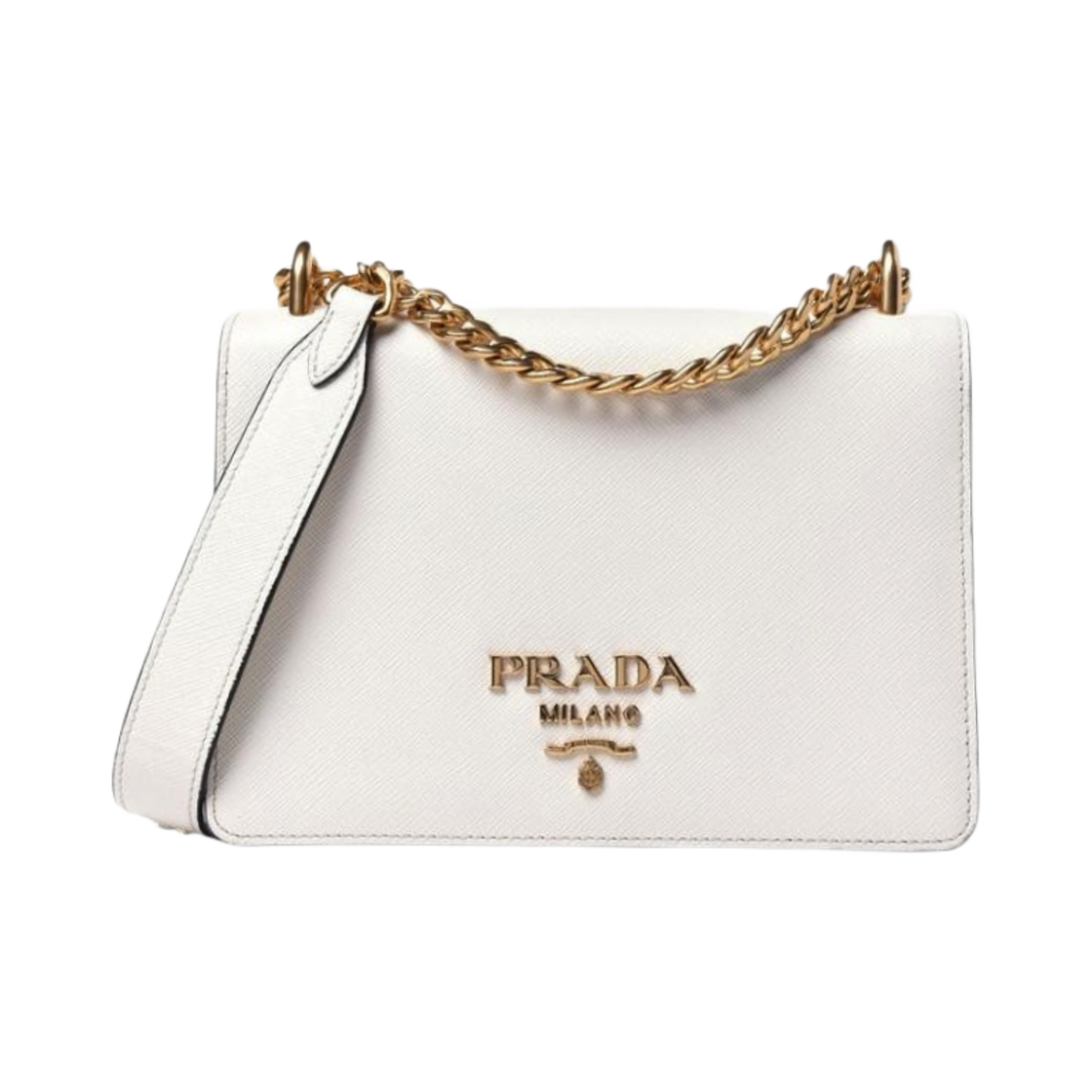 프라다 사피아노 레더 체인 숄더백 화이트(Prada Saffiano Leather Chain Shoulder Bag White) - 1
