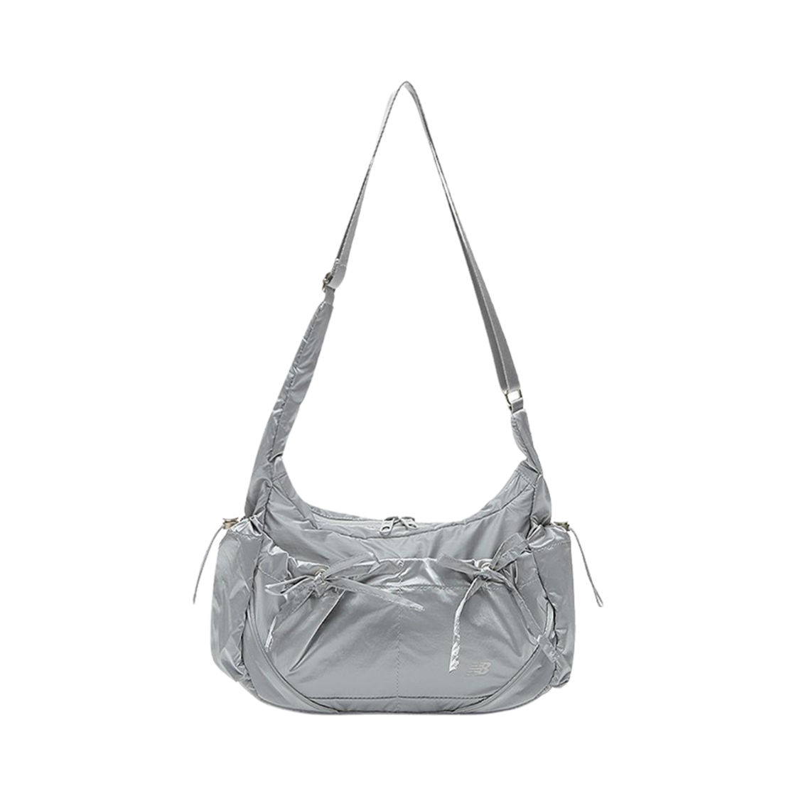 NBGCFSW104 New Balance Glossy Ribbon Hobo Bag Silver