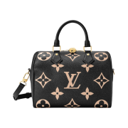 Louis Vuitton Speedy Bandouliere 25 Bicolor Monogram Empreinte Leather Noir Beige
