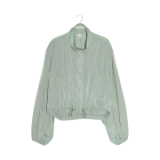Enor Women Nylon Glossy Wind Jumper - Green