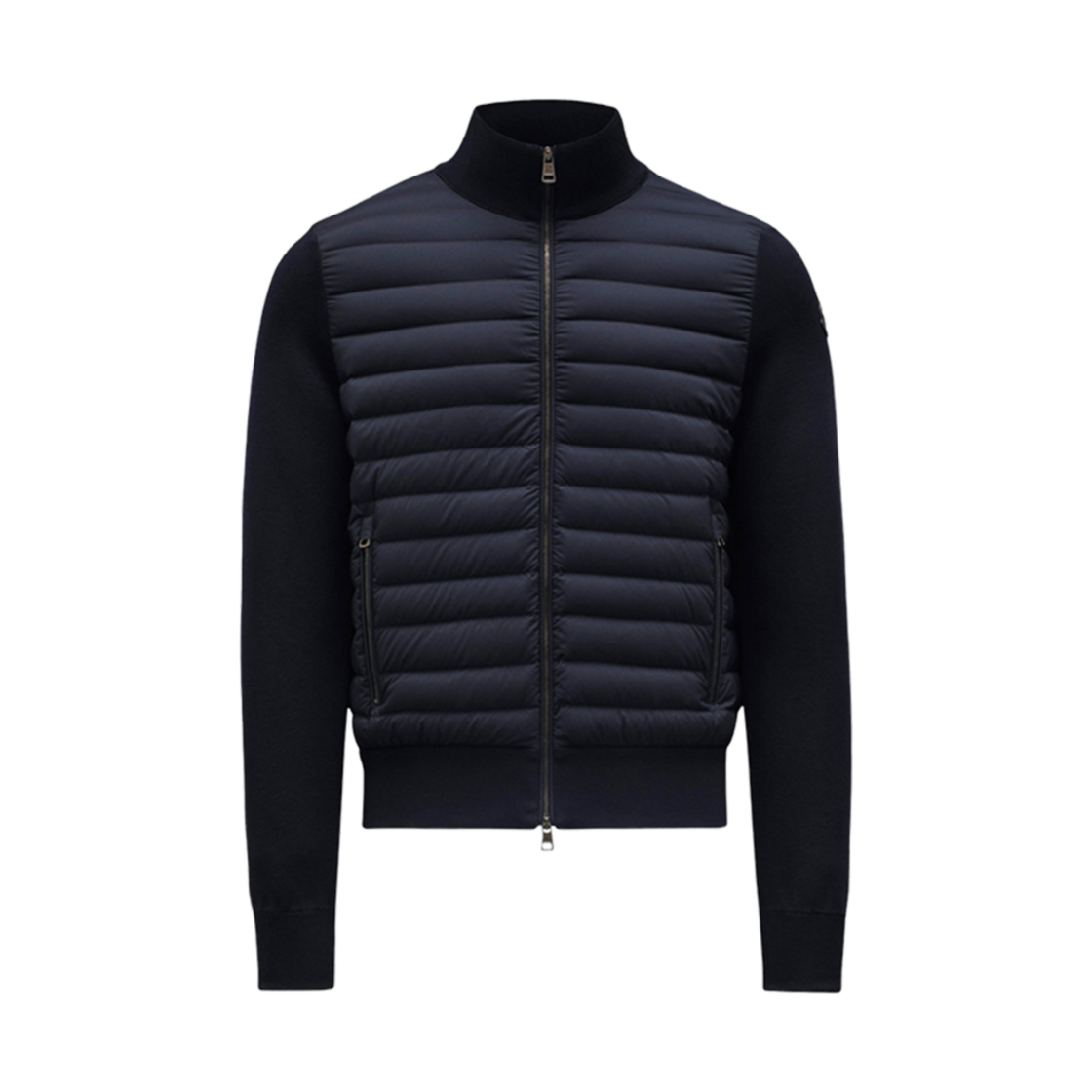 J1-091-9B00018-V9100-781 Moncler Padded Cotton Zip-Up Cardigan Navy Blue - 24SS