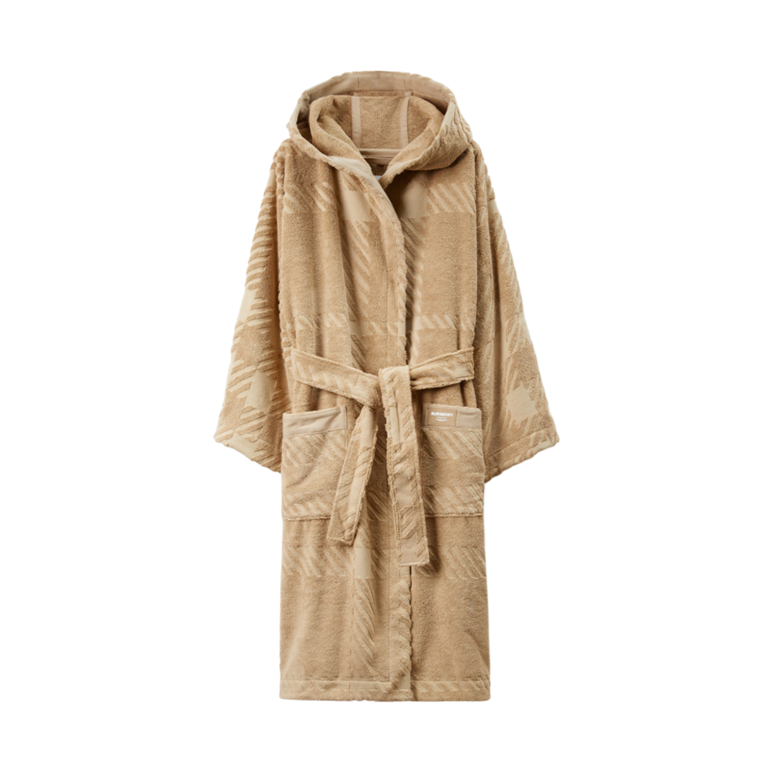 버버리 체크 코튼 자카드 후드 로브 아카이브 베이지(Burberry Check Cotton Jacquard Hooded Robe Archive Beige) - 1