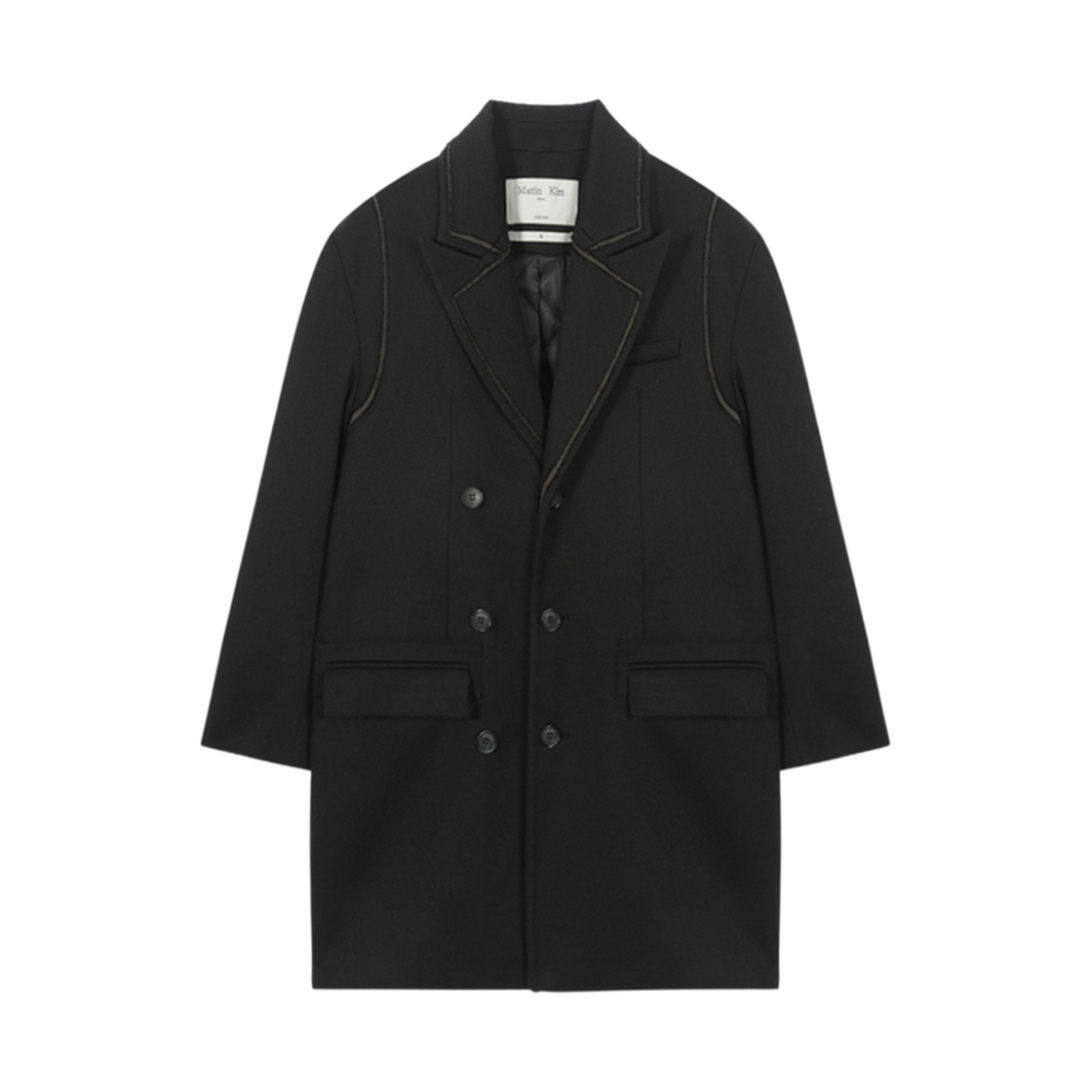 MK239OJK020MBB (W) Matin Kim Drop Shoulder Long Double Jacket Black