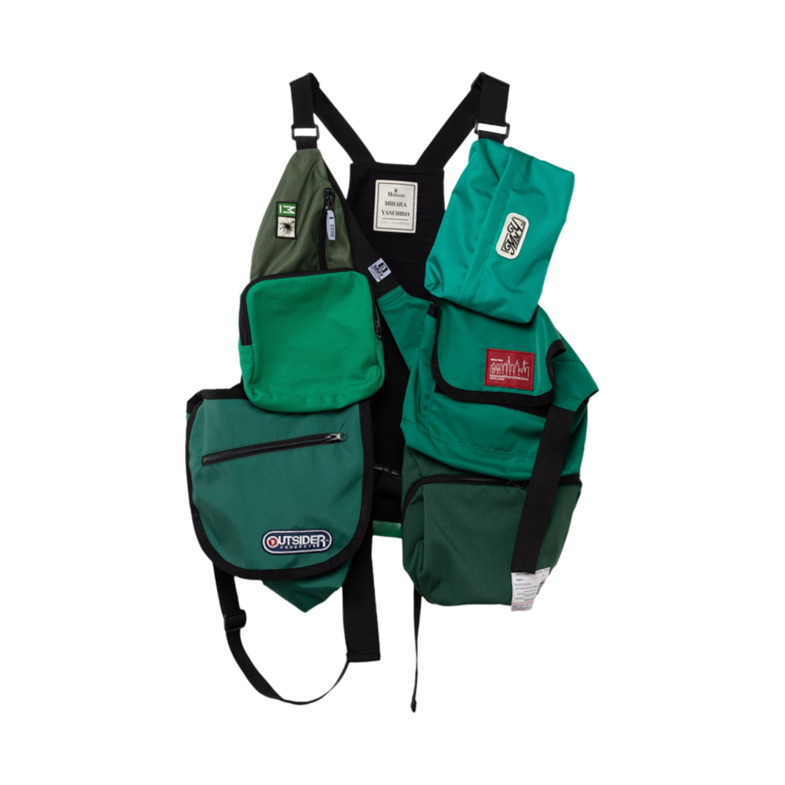 A10VT052-GREEN Maison Mihara Yasuhiro Bag Vest Green