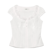 (W) Glowny x Simihaze Sugar Puff Blouse White