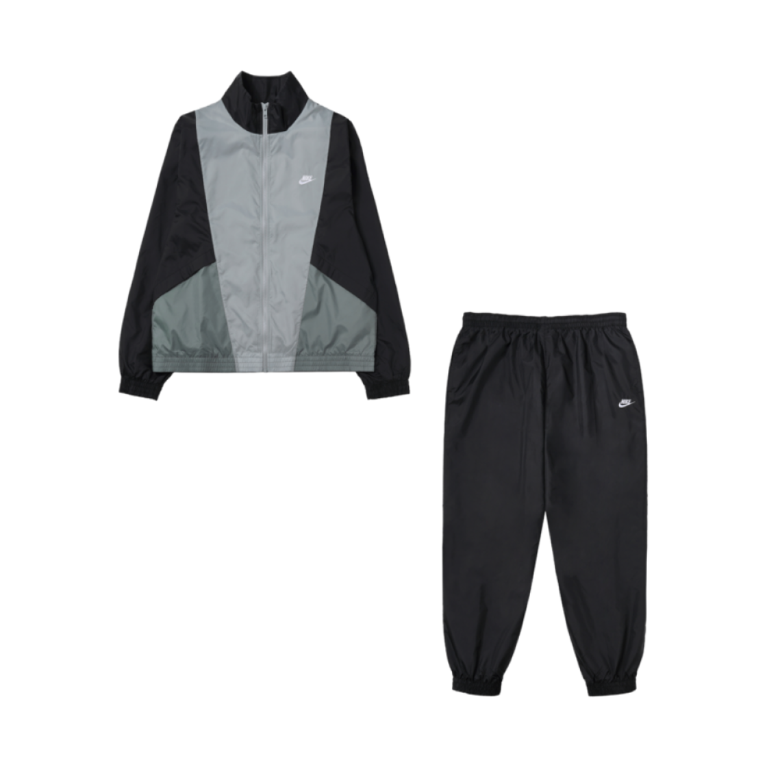 HJ1986-010 Nike Club Woven Tracksuit Smoke Grey Black - Asia
