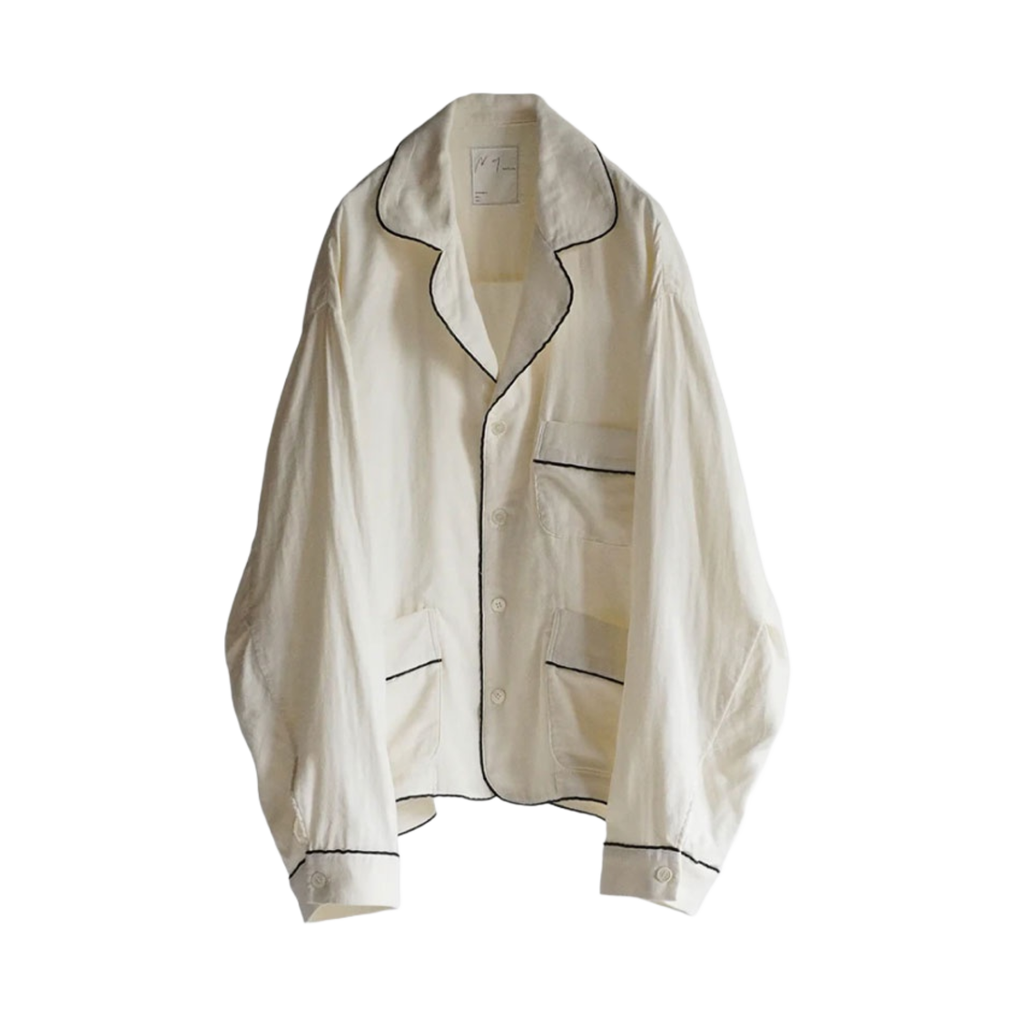 ANC-SH33-1 Ancellm Double Gauze Pajama Shirt Ivory