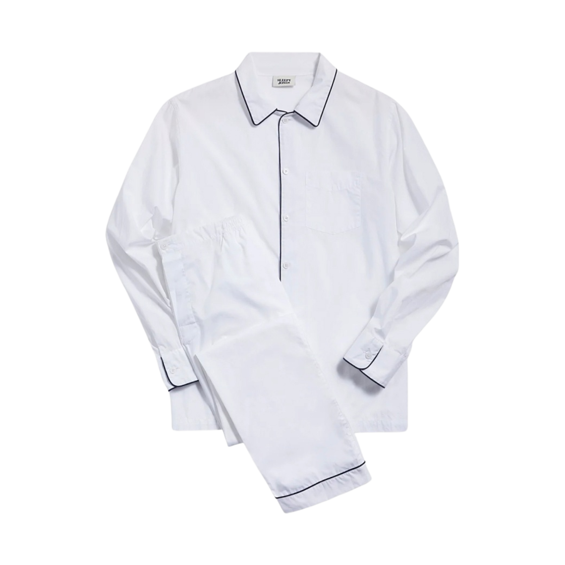 MS001-F1035-101 Sleepy Jones Henry Pajama Set White Poplin