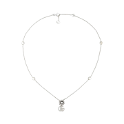(W) Gucci GG Marmont Mother Of Pearl Necklace 925 Sterling Silver