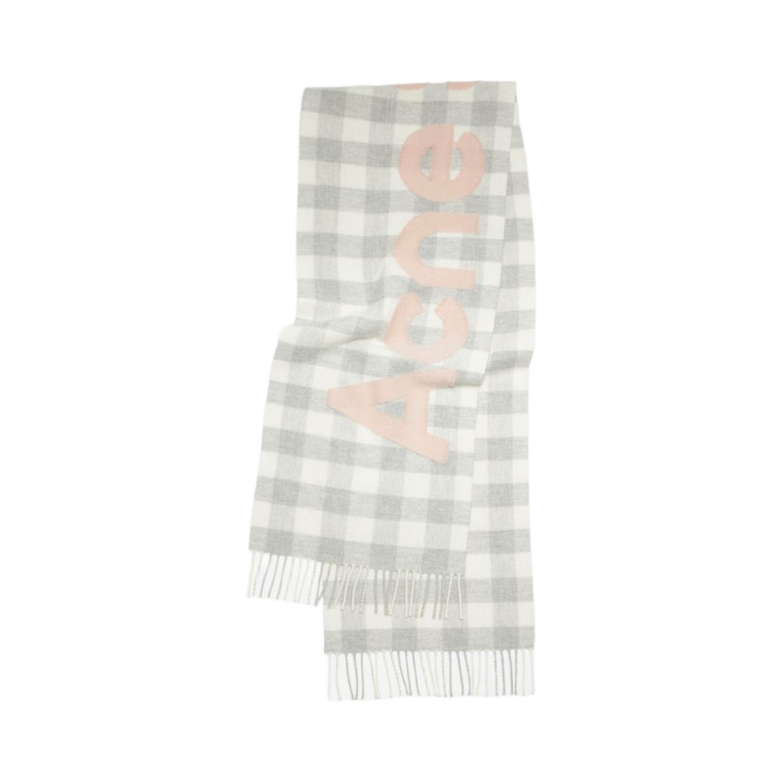 아크네 스튜디오 체크 로고 머플러 그레이 핑크(Acne Studios Check Logo Muffler Grey Pink)