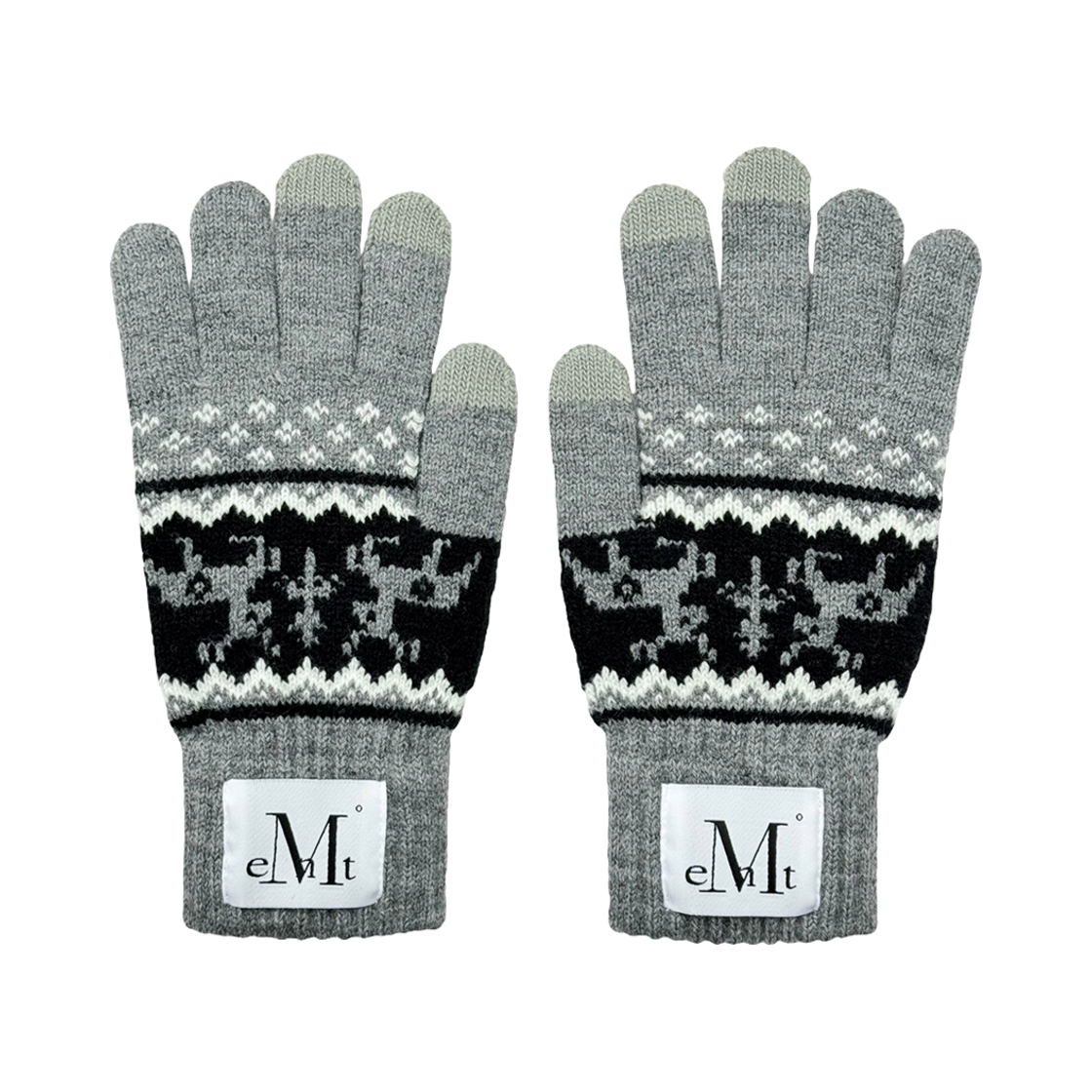 P00000TK_07 MUCENT Bana Nordic Pattern Gloves Rudolph Gray
