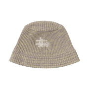 Stussy Mixed Yarn Knit Bucket Hat Lime