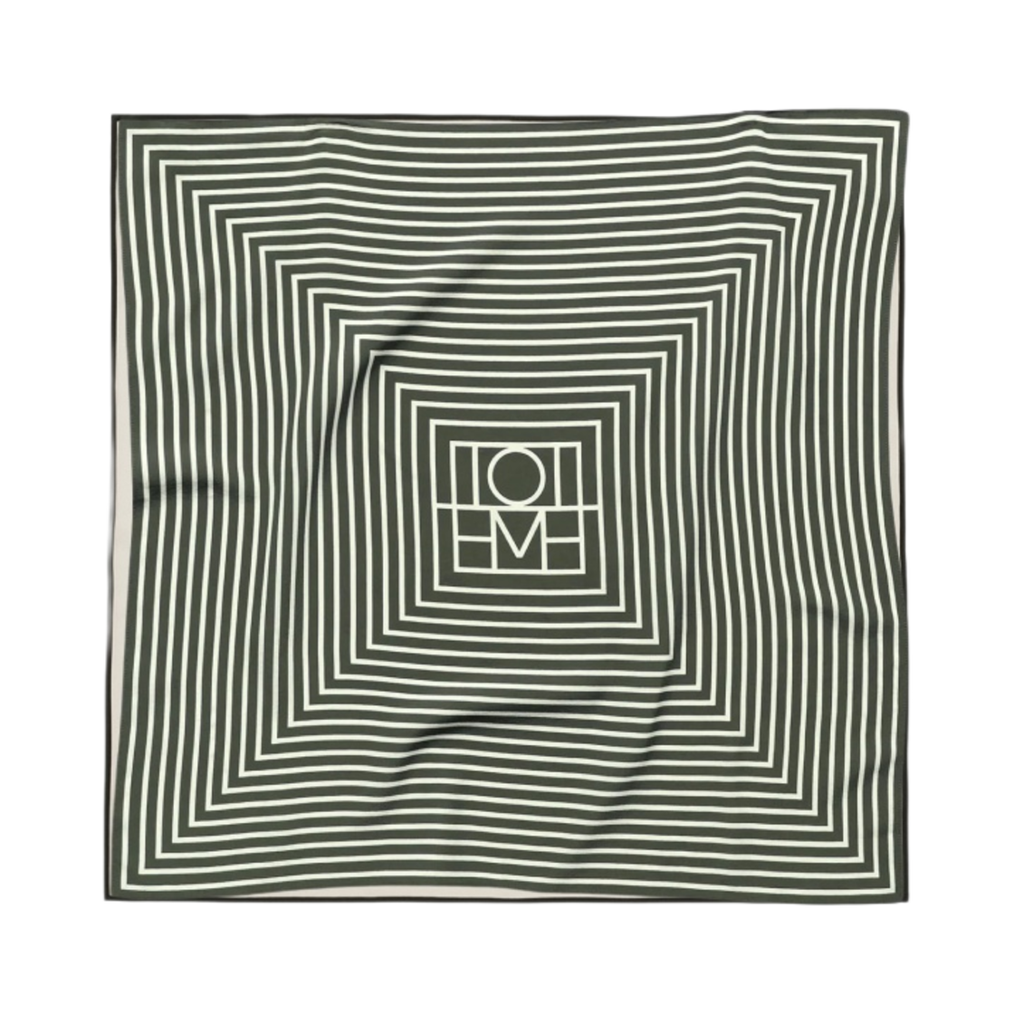 토템 시그니쳐 모노그램 실크 스카프 포레스트 크림