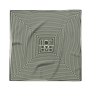 Toteme Signature Monogram Silk Scarf Forest Cream