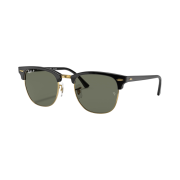 Ray-Ban Clubmaster Classic Polished Black Frame Green Classic G-15 Lenses