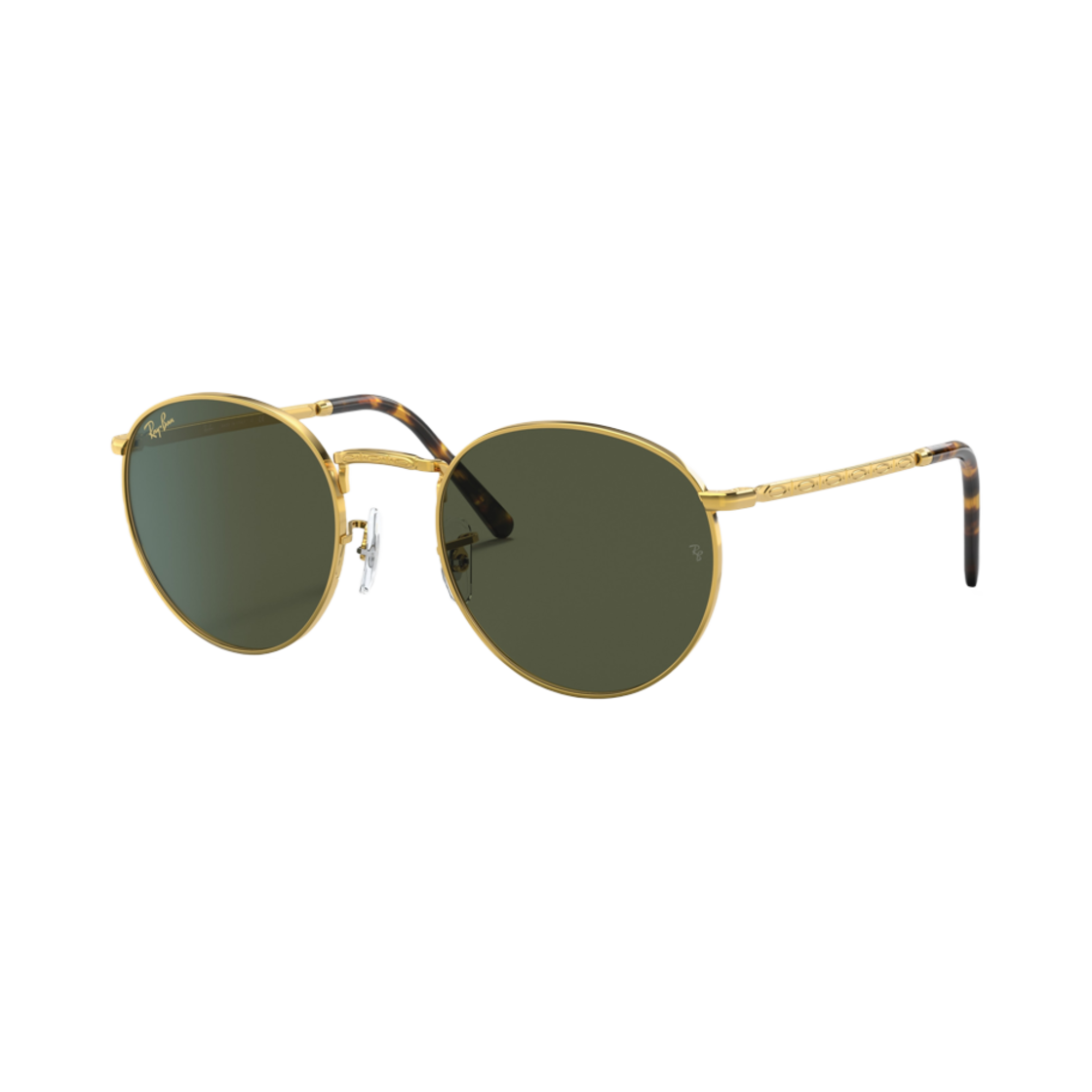 레이밴 뉴 라운드 폴리쉬드 골드 프레임 그린 클래식 렌즈(Ray-Ban New Round Metal Polished Gold Frame Green Classic Lenses) - 1