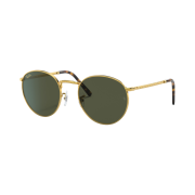 Ray-Ban New Round Metal Polished Gold Frame Green Classic Lenses