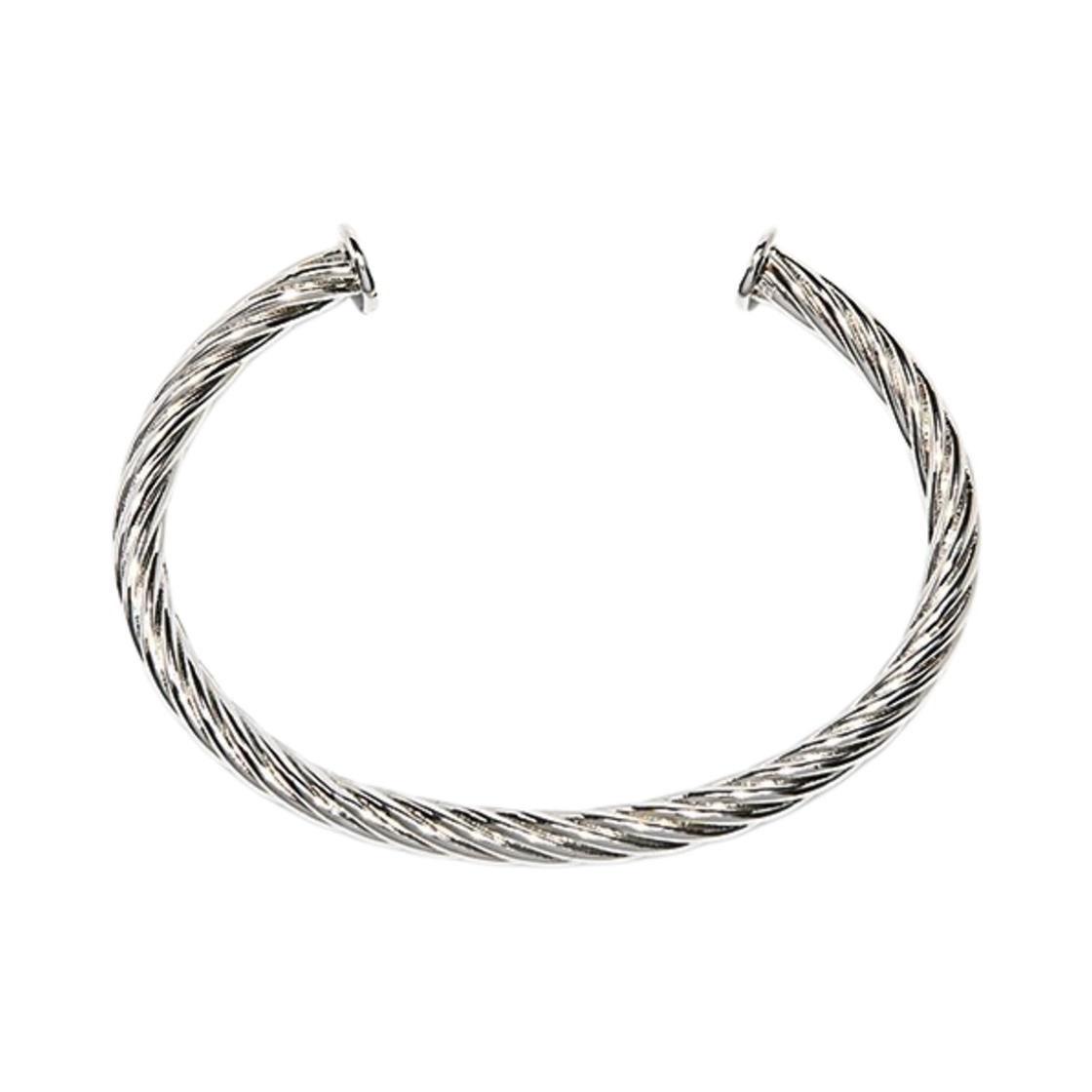C4-012 Portrait Report Twist Ring Series4 Rope Large Bracelet Silver