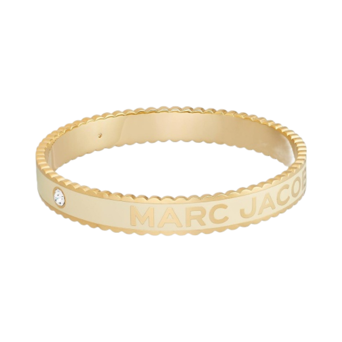 J105MT7PF22-108 Marc Jacobs The Medallion Large Bangle Cream Gold