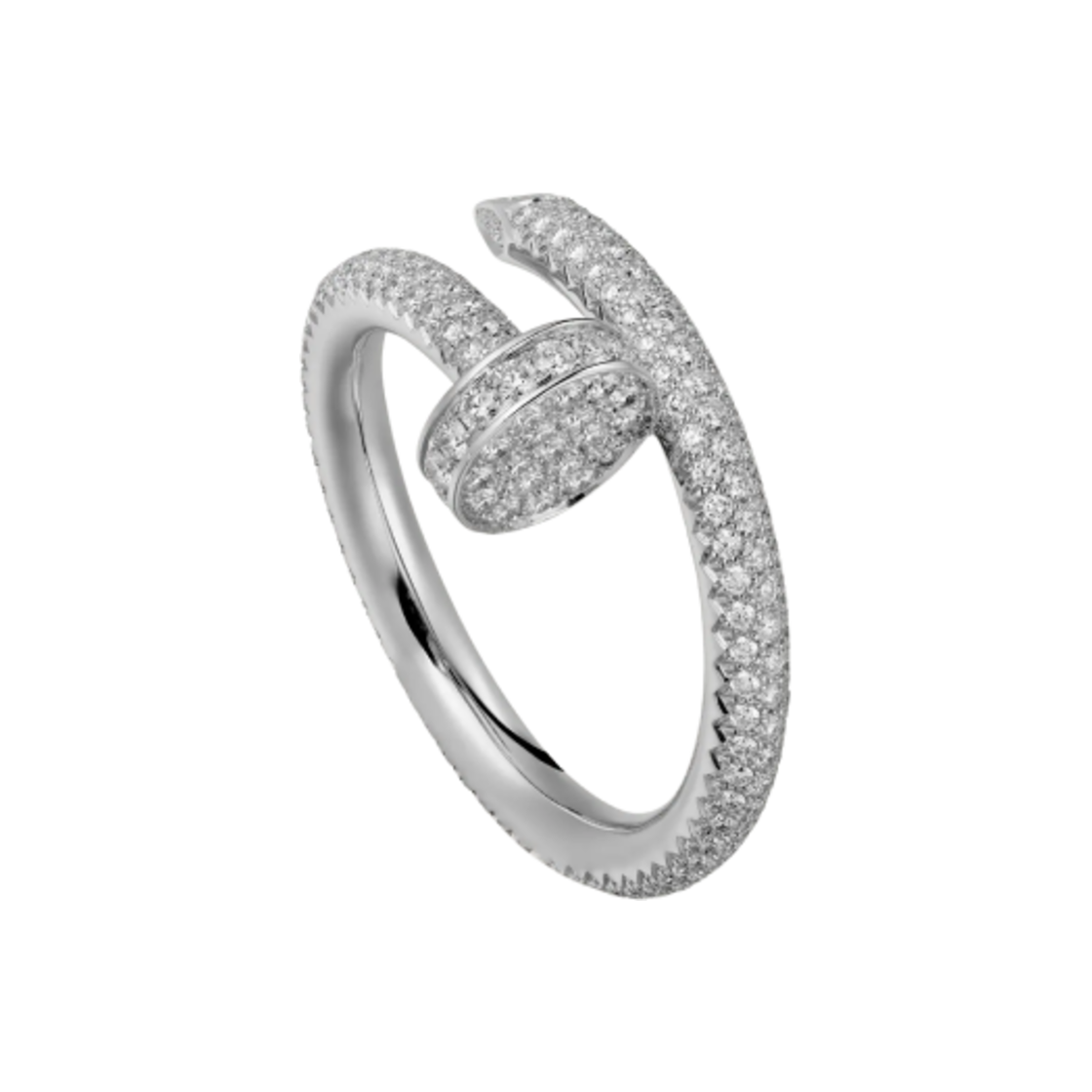 까르띠에 저스트 앵 끌루 링 클래식 파베 화이트 골드 다이아몬드(Cartier Juste un Clou Ring Classic Paved White Gold Diamonds) - 1