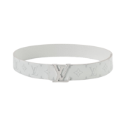 Louis Vuitton LV Initials 40mm Reversible Belt Taigarama Optic White