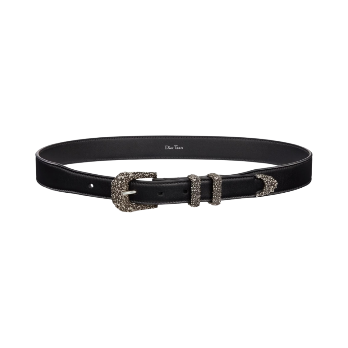 디올 x 데님 티어스 30mm 디올 티어스 스무스 카프스킨 어드저스터블 벨트 블랙(Dior x Denim Tears 30mm Dior Tears Smooth Calfskin Adjustable Belt Black) - 1