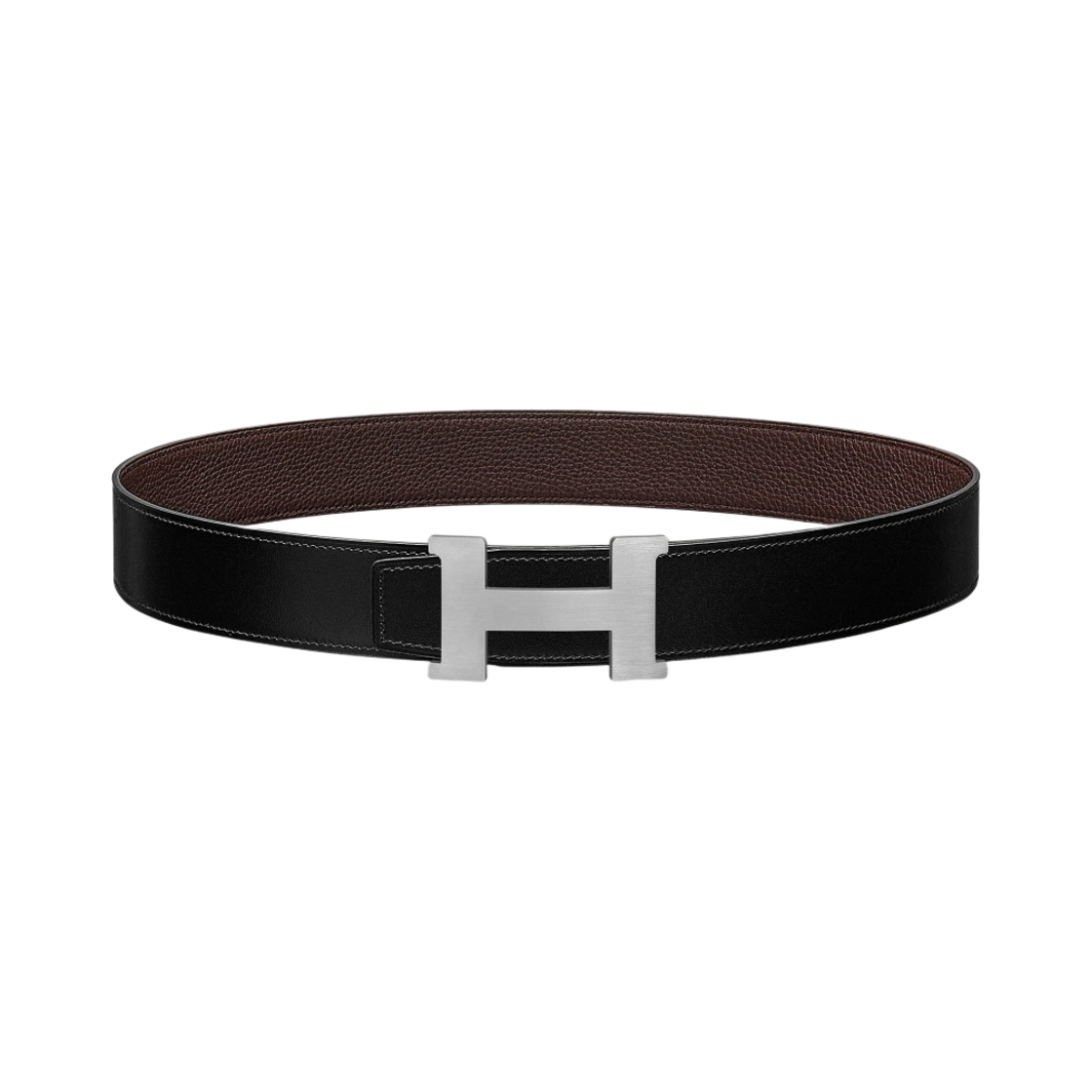 H074562CB86/H077971CAAB Hermes Constance Belt Buckle & Reversible Leather Strap 38mm & Gris Moyen Noir Chocolat