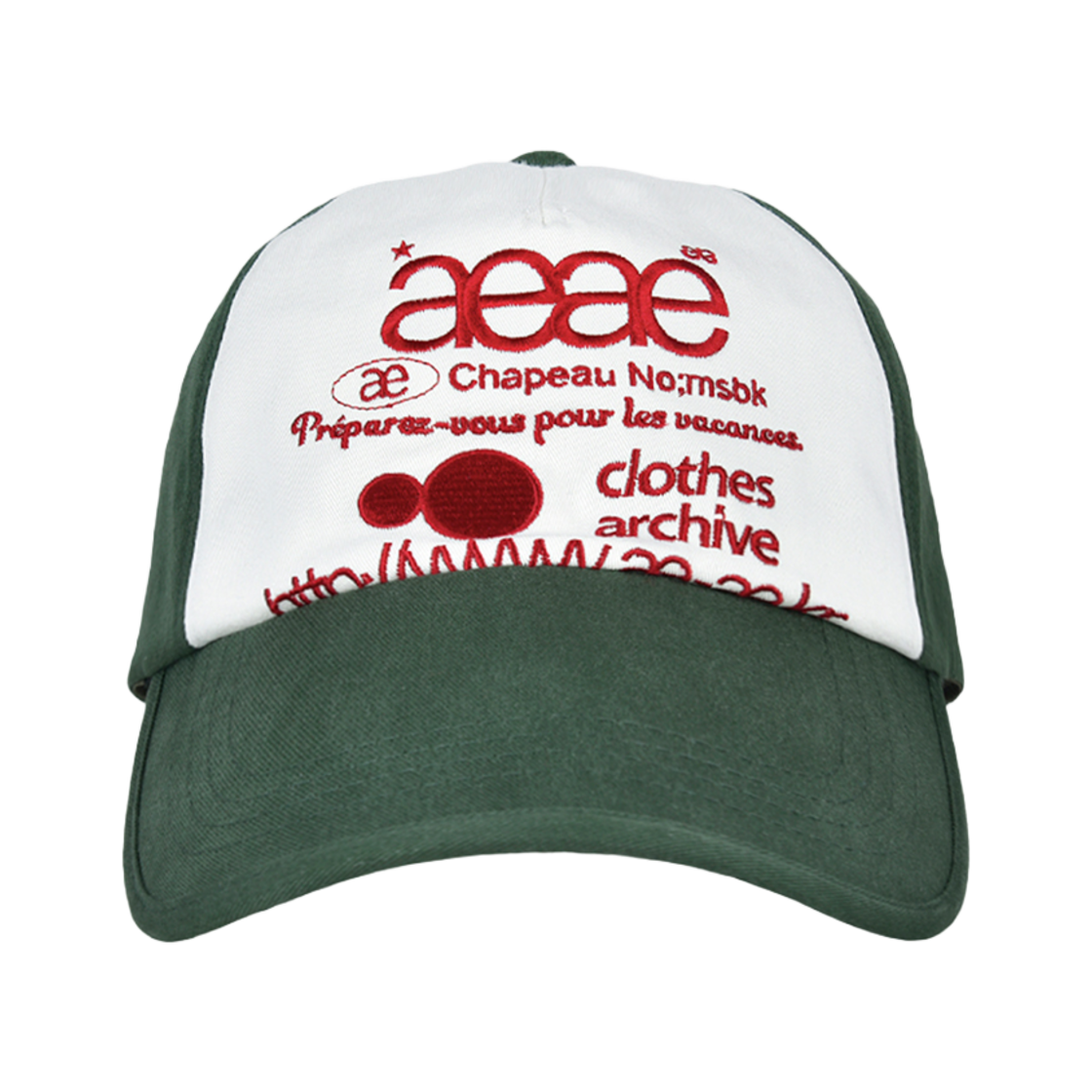 AE43SUCA001GRE AEAE Web Logo 5 Pannel Ball Cap Green