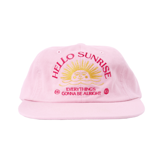 HS51BG602PI Hello Sunrise Washed Two Tone Arch Logo 6panel Cap Pink