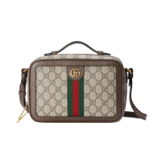 Gucci Ophidia Small Shoulder Bag with Web Beige Ebony Supreme