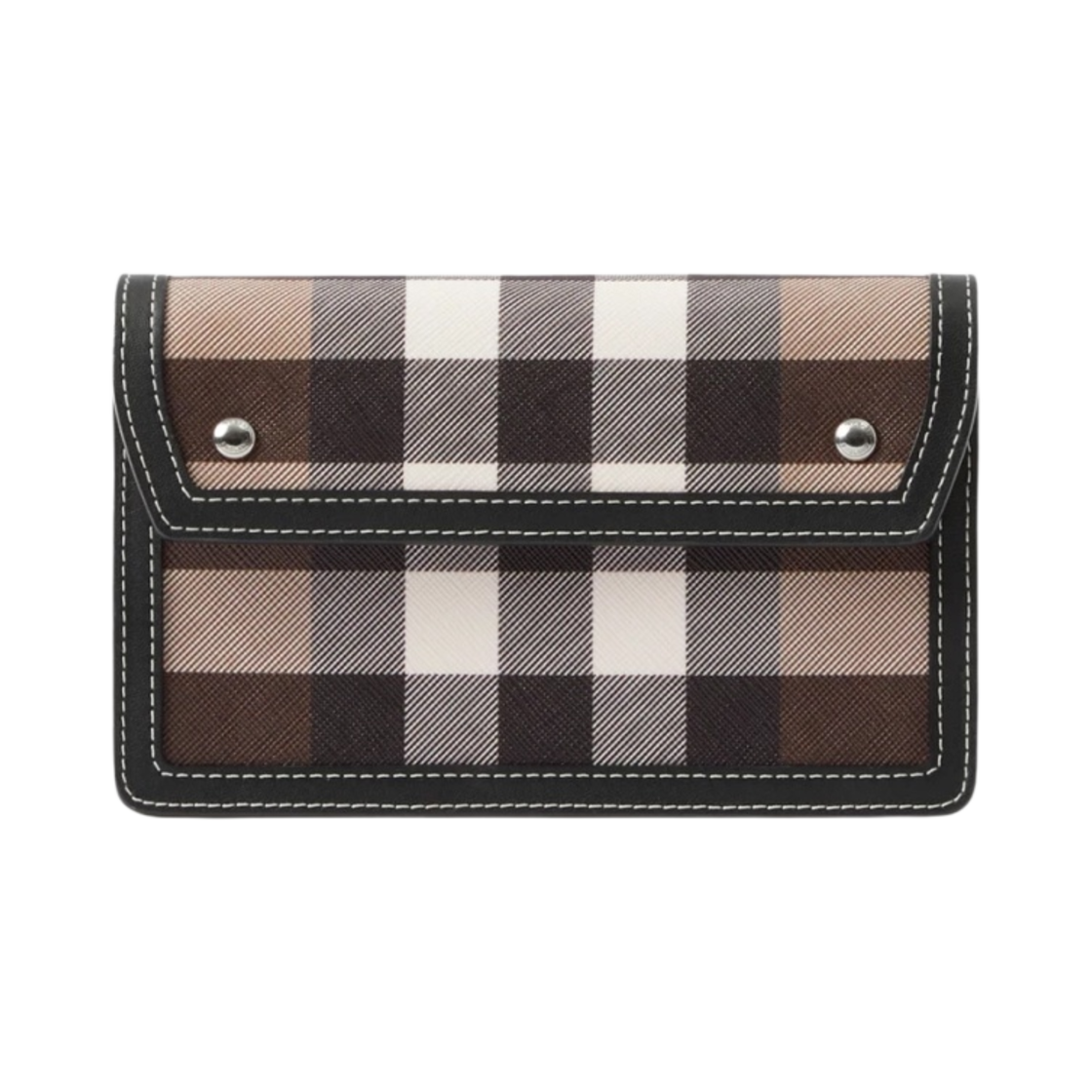 버버리 체크 레더 크로스바디백 다크 버치 브라운(Burberry Check Leather Crossbody Bag Dark Birch Brown) - 1