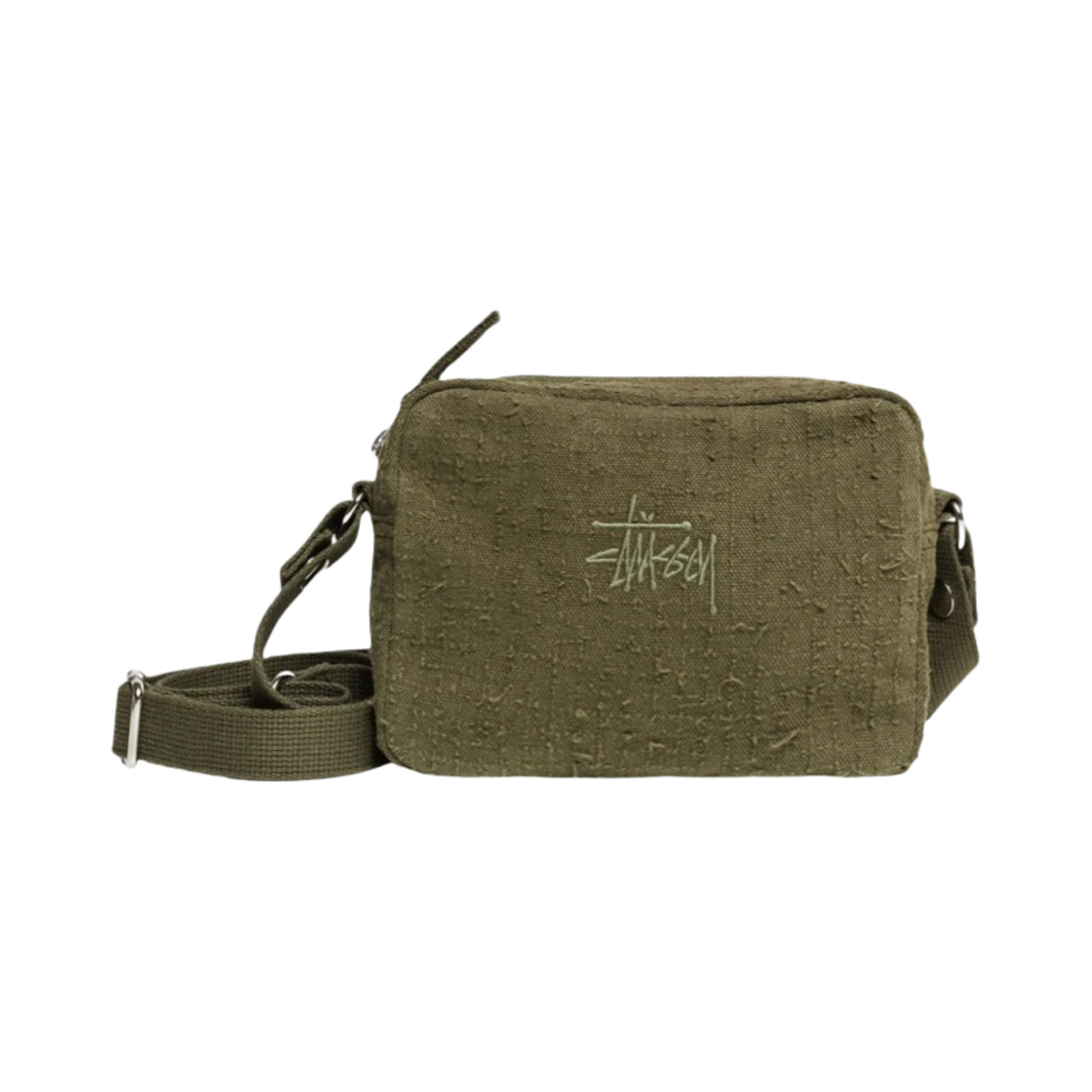 134268 Stussy Needle Punch Side Pouch Olive