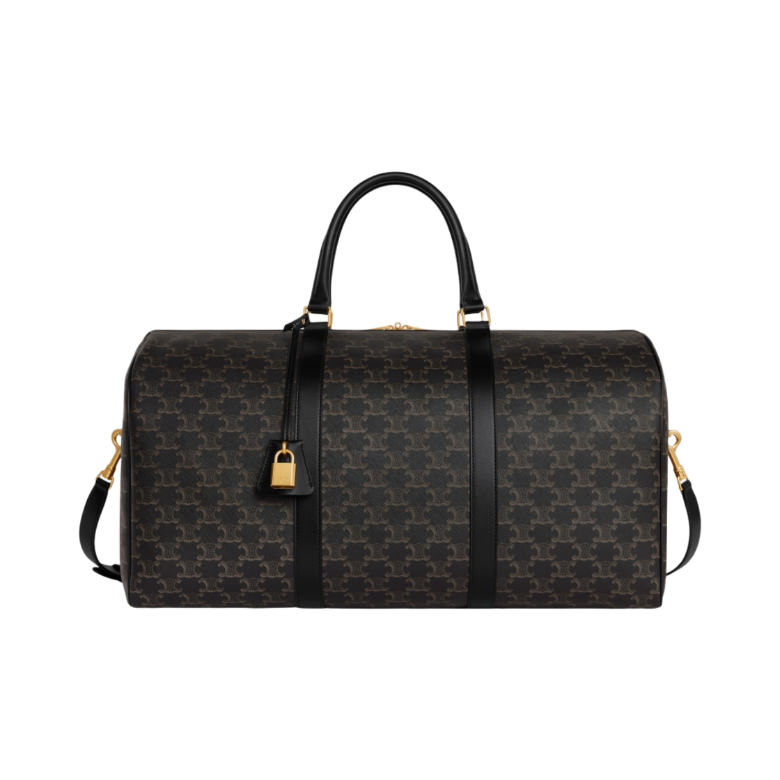 셀린느 라지 트래블 배긴 트리옹프 캔버스 카프스킨 블랙