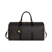 Celine Large Travel Bagin Triomphe Canvas Calfskin Black