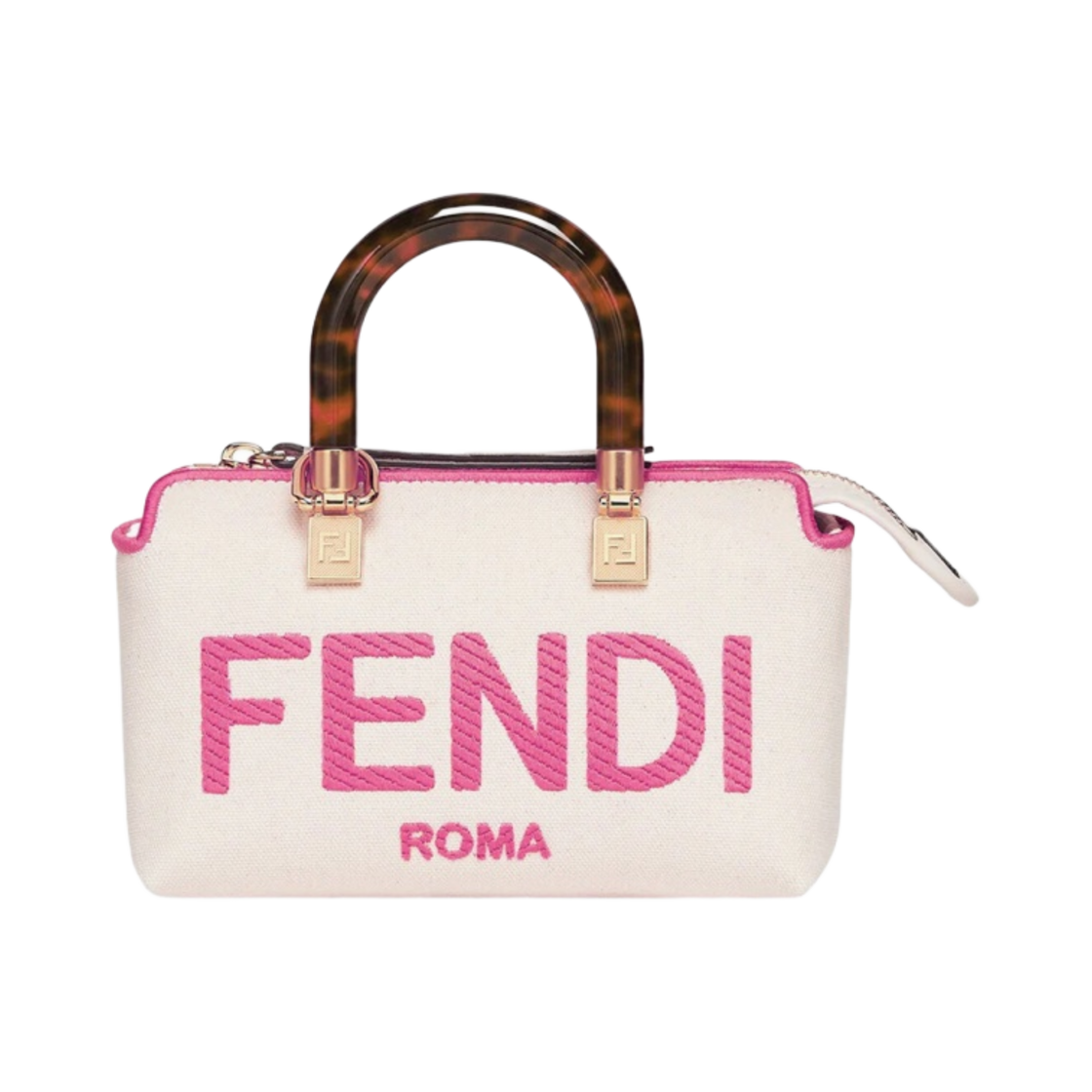 8BS067ANVGF1LG7 Fendi By The Way Canvas Mini Boston Bag Beige