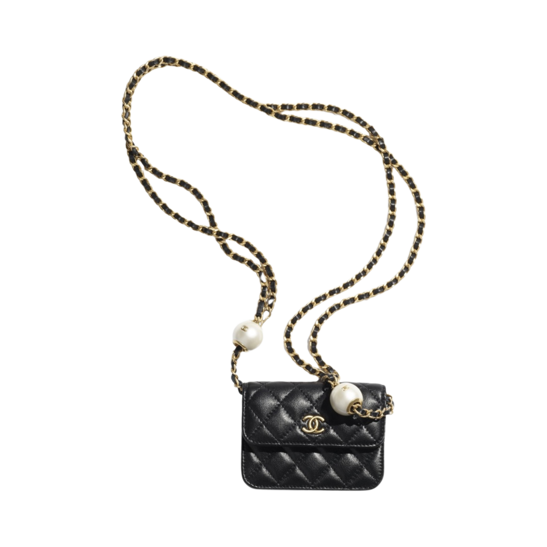 샤넬 클래식 체인 달린 미니백 램스킨 판타지 펄 & 골드 메탈 블랙(Chanel Classic Clutch with Chain Lambskin Fantasy Pearls & Gold Black) - 3
